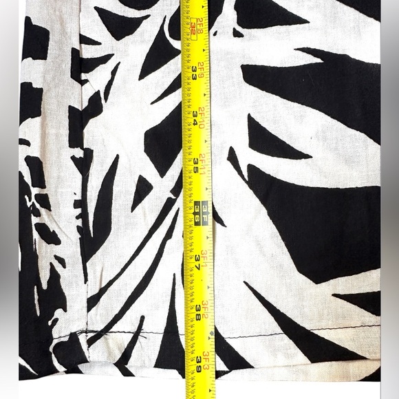 Rachel Zoe Wide Leg Cropped Linen Pants Women’s Size XL Black and White Tropical - Picture 9 of 10